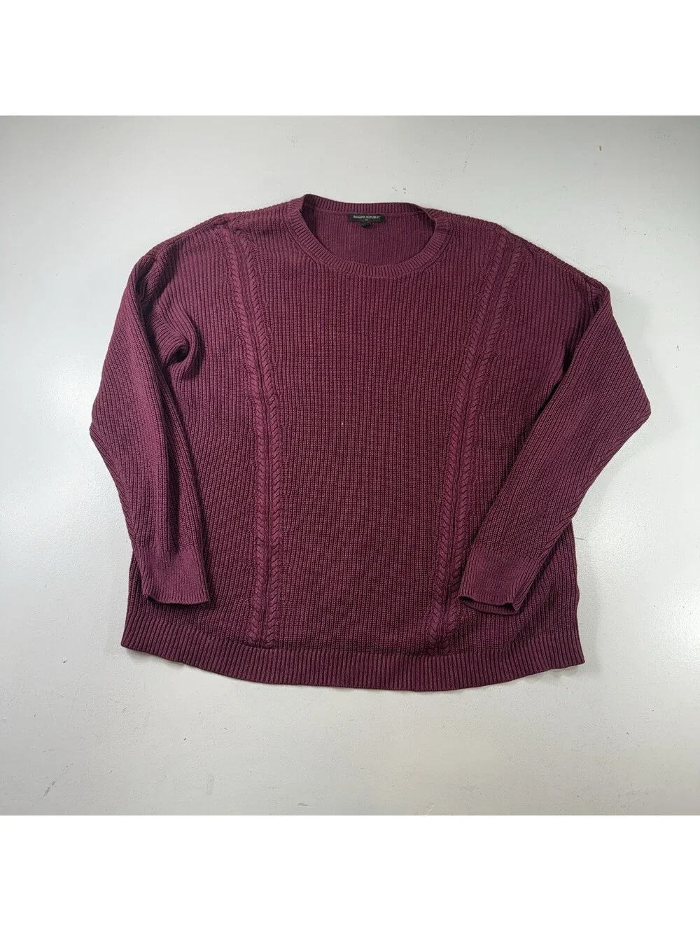 Banana Republic Crewneck Sweater Knit Maroon Red Men’s Size XL